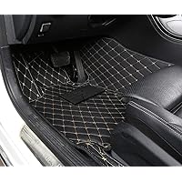 Worht-Mats Car Floor Mats Full Size All-Weather Front Driver Floor Liner Compatible with Suzuki-Honda-Toyota-Cadillac-Ford-Infiniti-Acura-Buick-VW - Black/Gold