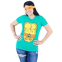 TMNT Teenage Mutant Ninja Turtles Costume Green Juniors T-Shirt Tee