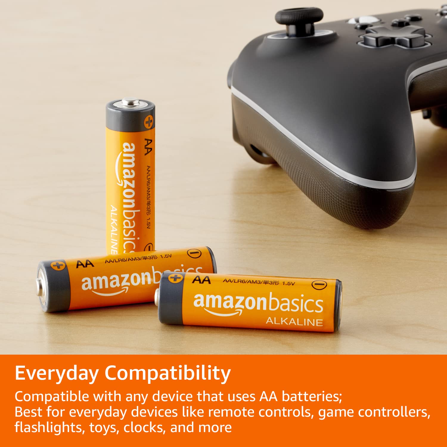 Amazon Basics AA High-Performance Alkaline Batteries, 500 Count (5 Packs of 100)