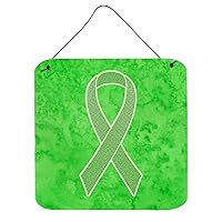 Caroline's Treasures AN1212DS66 Lime Green Ribbon for Lymphoma Cancer Awareness Wall or Door Hanging Prints Aluminum Metal Sign Kitchen Wall Bar Bathroom Plaque Home Decor, 6x6, Multicolor