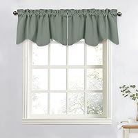 NICETOWN Blackout Kitchen Valance Curtain for Windows Living Room Basement Farmhouse Style Room Darkening Small Window Treatment Curtain Valance, 1 Panel, 52