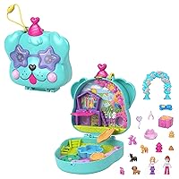 Compact Playset, Doggy Birthday Bash with 2 Micro Dolls & Accessories, Travel Toys with Surprise Reveals