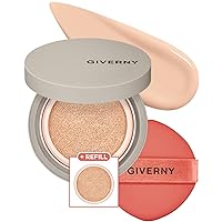 GIVERNY Milchak Matt Fit Cushion Foundation with Refill #21 Light beige – Flawless Coverage for Oily Skin - Sebum and Sweat Control - Lightweight and Waterproof Foundation Makeup, 0.4oz. x 2