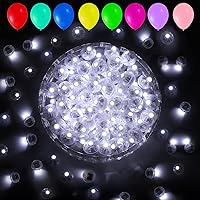 Aogist 100pcs Balloon Lights,Long Standby Time Waterproof Twinkle Mini Light,Battery Powered,Round LED Ball Lamp for Balloon Paper Lantern Party Wedding Christmas Halloween Decorative,White-Flash