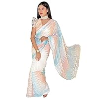 Traditional Indian Wear Soft Georgette With Shaded Sequence Work Saree & Blouse Muslim Sari 5213