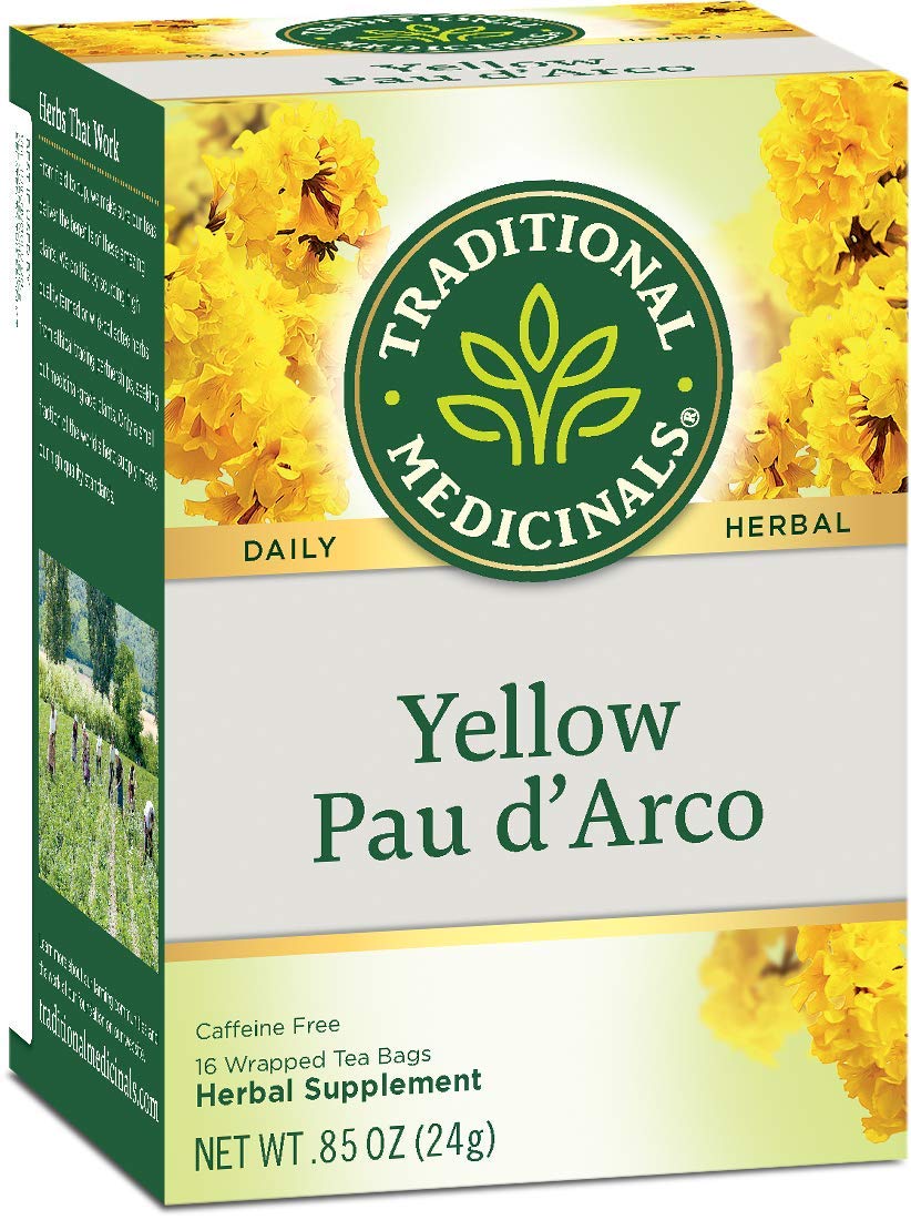 Traditional Medicinals Organic Yellow Pau D’Arco Herbal Tea, 16 Tea Bags (Pack of 6)