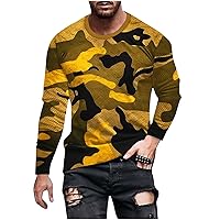 Mens Fall Pullover Tee Shirt Tie Dye Print Funny Tees Crewneck Long Sleeve T-Shirt Casual Hippie Sporty Tops Blouse