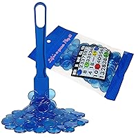 MR CHIPS Made in USA Magnetic Wand with 100 Magnetic Bingo Chips Plus Extra 100 Blue Magnetic Chips