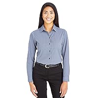 CrownLux Performance™ Ladies' Tonal Mini Check Shirt 3XL NAVY