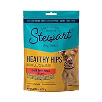 Stewart Freeze Dried Dog Treats, Healthy HIPS Beef & Sweet Potato, Made with Glucosamine Chondroitin, Grain Free, 8 Ounce Resealable Pouch, Made in USA