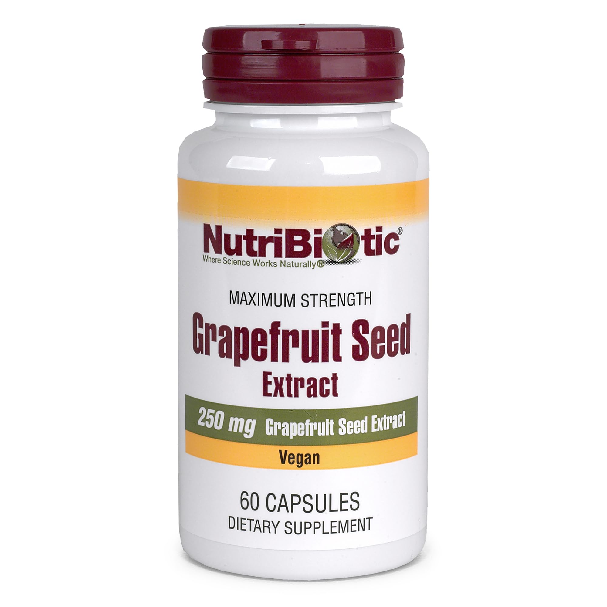 NutriBiotic – Grapefruit Seed Extract Capsules 250 mg, 60 Count | Maximum Strength with Bioflavonoids