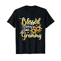 Blessed To Be Called Grammy Sunflower Butterfly Mothers Day T-Shirt