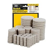 Felt Pads 162 PCS Beige, Felt Furniture Pads for Protecting Hardwood Floors, Round, Assorted Sizes Value Pack, Self-Stick design, Protecting from nicks, dents and scratches (SP845-NA)