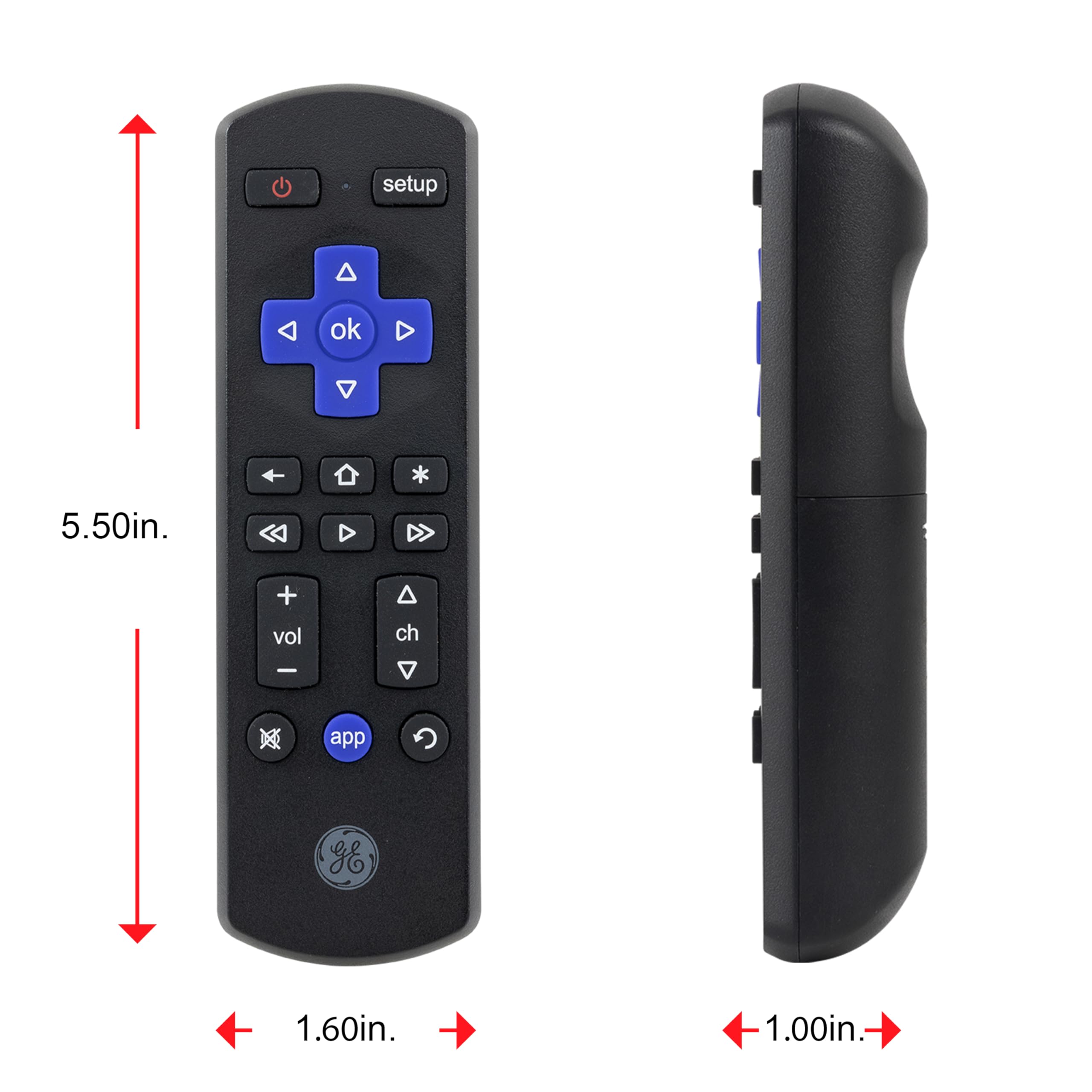 GE Replacement Remote Control Only for Roku TV Compatible with TCL/Hisense Roku/Onn Roku/Sharp Roku/Element Roku/Westinghouse Roku/Philips Roku Remote Replacement 66814