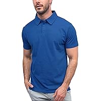 INTO THE AM Polo Shirts for Men - Comfortable Fit Collared Shirt Men S - 4XL Fitted Short Sleeve Classic Golf Shirts