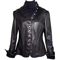18P Size Best Cool Leather Blazer for Women Black