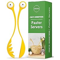 OTOTO Pasta Monsters and Salad Servers - BPA-Free Fun Kitchen Gadgets - 100% Food Safe Salad Spoon and Fork Set - 11.93x 3.39 x 2.24 inch