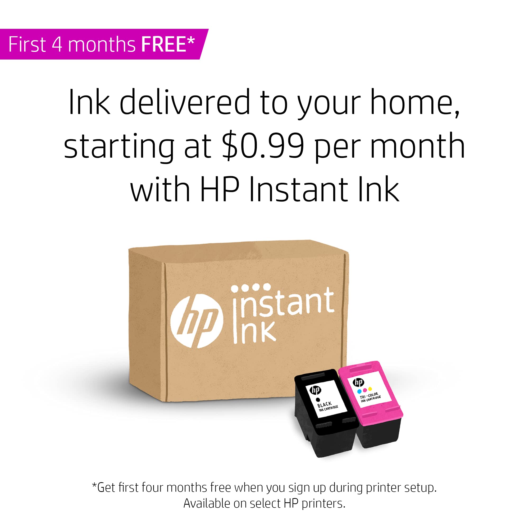 HP DeskJet Plus 4155 Wireless All-in-One Printer, Mobile Print, Scan & Copy, HP Instant Ink Ready, Auto Document Feeder, Works with Alexa (3XV13A)