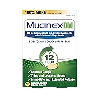 Mucinex DM 12-Hour Expectorant and Cough Suppressant Tablets, 40 ct (Pack of 2)