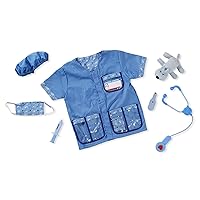Veterinarian Role Play Costume Dress-Up Set (9 pcs) - Pretend Veterinarian Outfit With Realistic Accessories, Veterinarian Costume For Kids Ages 3+