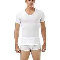 Mens Performance Microfiber Compression V-Neck T-Shirt for Slimming, Workouts and as a Base Layer