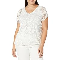 Avenue Women's Plus Size Top Elora Burnout