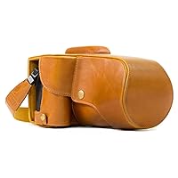 MegaGear MG1186 Canon EOS Rebel T6s, 8000D (18-55mm) Ever Ready Leather Camera Case and Strap - Light Brown