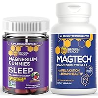 Natural Stacks Magtech Magnesium & Sleep Magnesium Citrate Gummies Bundle - 4 Forms of Magnesium - Supports Relaxation and Brain Health - 120 Pieces