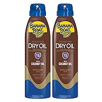 Protective Tanning Dry Oil Clear Spray Sunscreen SPF 15, 6oz | Tanning Sunscreen Spray, Banana Boat Dry Oil SPF 15, SPF Tanning Oil, Dry Tanning Oil Spray, 6oz each Twin Pack