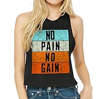 No Pain No Gain Racerback Cropped Tank - Trendy Women's Tank - Best Quote Tank Top