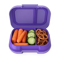 Bentgo® Kids Snack - 2 Compartment Leak-Proof Bento-Style Food Storage for Snacks and Small Meals, Easy-Open Latch, Dishwasher Safe, and BPA-Free - Ideal for Ages 3+ (Purple)