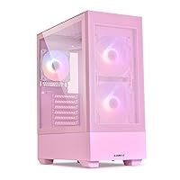 LIAN LI High Airflow ATX PC Case, RGB Gaming Computer Case, Mesh Front Panel Mid-Tower Chassis w/ 3 ARGB PWM Fans Pre-Installed, USB Type-C Port, Tempered Glass Side Panel (LANCOOL 205 MESH C, Pink)