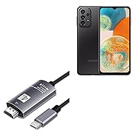 BoxWave Cable Compatible with Samsung Galaxy A23 5G UW - SmartDisplay Cable - USB Type-C to HDMI (6 ft), USB C/HDMI Cable - Jet Black