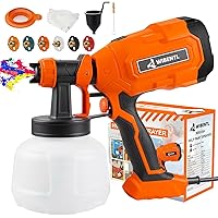Paint Sprayer, 700W Paint Gun with 1200ML Container, 6 Copper Nozzles and 3 Patterns, Paint Sprayers for Home Interior and Exterior, for House Painting. WSG10A