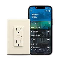 Wi-Fi Smart Receptacle, Works with Hey Google and Alexa, Light Almond