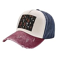 Art Guitar Pattern Print Print Vintage Washed Cotton Adjustable Baseball Caps Dad Hat Adjustable Hip Hop Hat Trucker Hat