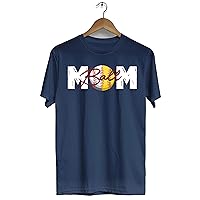Funny Ball Mom Softball Mommy Shirt Softball Baseball Heart for Women Mother Day Women's T-Shirt (Navy - 4XL)