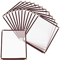 30 PCS 8.5 x 11 Inch Menu Covers, Single Page Double Stitched Menu Sleeves 2 View Menu Holder for Restaurant, Cafe, Diner, Bar, Burgundy