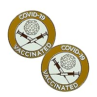 Grand Parfums COVID-19 Vaccinated Pin, Buttons Covid Vaccination Metal Brooches Badge I GOT The Shot, with Vaccination CDC Record Card Protectors with Lanyard (2 Pack)