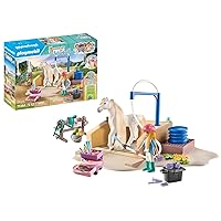 Playmobil Horses of Waterfall Washing Station with Isabella and Lioness