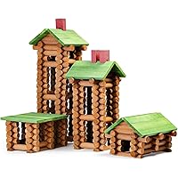 SainSmart Jr. 450 PCS Wooden Log Cabin Set Building House Toy for Toddlers, Classic STEM Construction Kit with Colorful Wood Logs Blocks for 3+ Years Old (20-338)