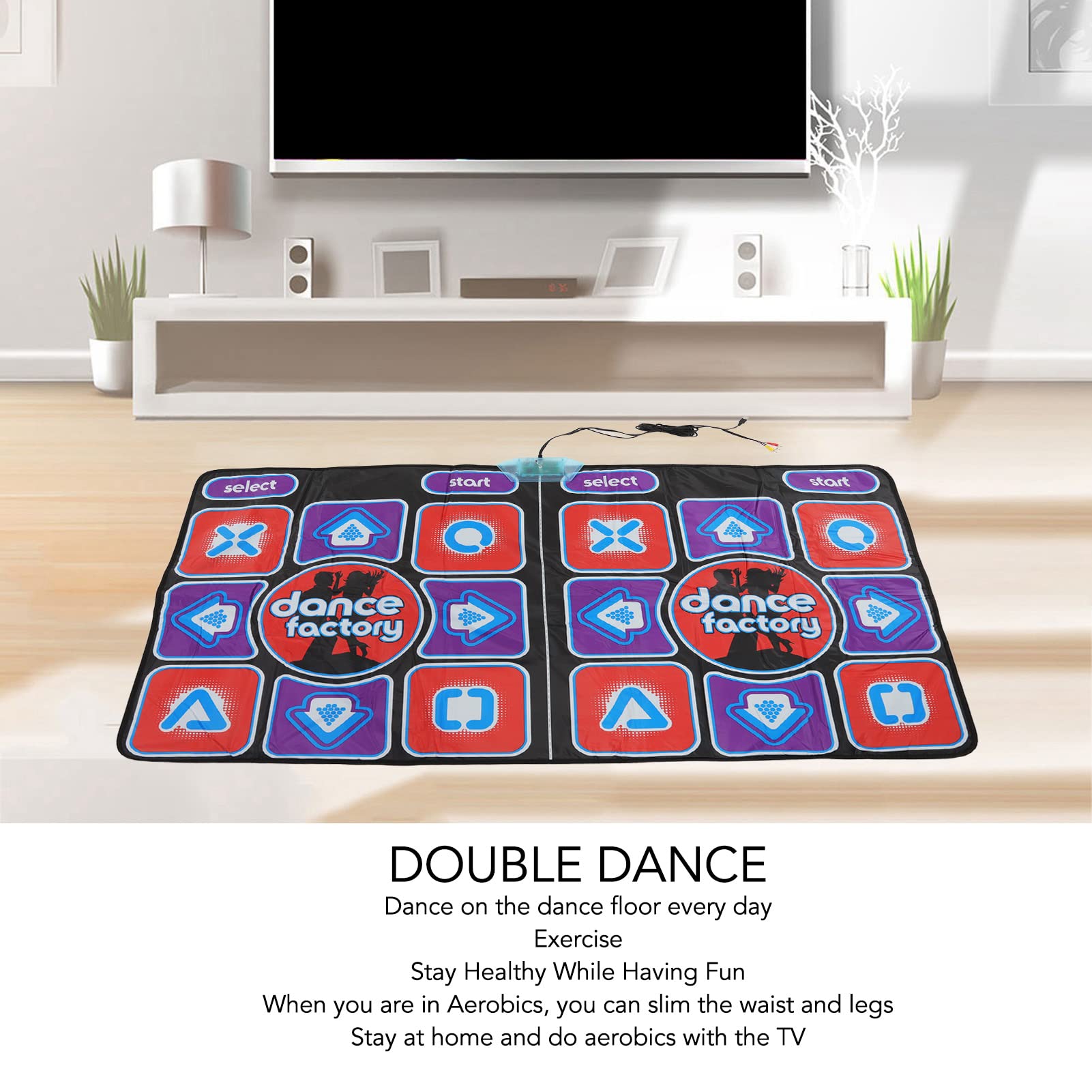 Luqeeg Dance Mat for Kids and Adults, Double Dance Mat Toys Musical Electronic Dance Mat Foldable Anti Slip Dance Gaming Blanket Wireless Musical Electronic Pad for Exercise & Games