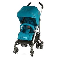 Diono Flexa Umbrella Stroller from Infant to Toddler, Freestanding Slim Fold, Lightweight Umbrella Stroller with Canopy, XL Storage Basket, Blue Turquoise