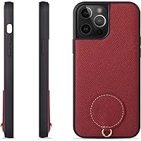 ONNAT-Anti-Fingerprint Case for iPhone 14 6.1'' Wireless Charging Function Protective Case with Adjustable Detachable Lanyard (Red)