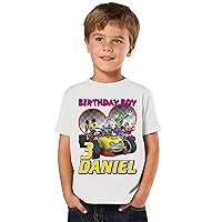 Personalized Roadster Birthday Shirt, Add Any Name and Age, Custom Shirts for a Mickey Racers Birthday Party, Family Matching Shirts.