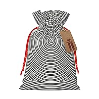 MQGMZ Optical Spin Illusion Print Christmas Drawstrings Bags For Xmas Party Favors Christmas Supplies Gift Bags