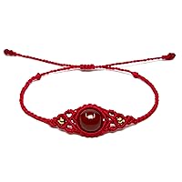 Red String Bracelet with 10mm Red Agate Bead - Good Luck and Protection - Ideal Gifts for Women, Teen Girls, Mother-Daughter, Couples, Sisters, and Friends (RuYi Knot 10MM Agate 1PC)
