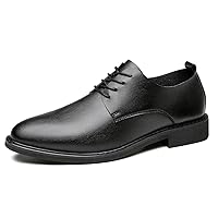 Men's Microfiber Leather Plain Toe Derby Shoes Fashion Business Dress Formal Oxfords Shoes