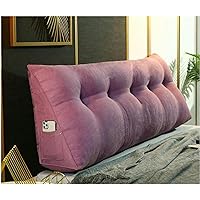 Large Triangular Reading Wedge Pillow, Recliner Headboard Back Cushion Headboard Ideal for Sitting up While Lounging in Bed, Triangular Back Cushion with Pockets and Removable Cover