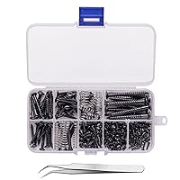 Guitar Screws Assortment Box Kits For Electric Guitar Tuner Switch Neck Plate With Springs 9 Types Total 173 Pieces Guitar Hardware Screws Guitar Luthier Tool Kits Guitar Screws Kits Guitar Screw